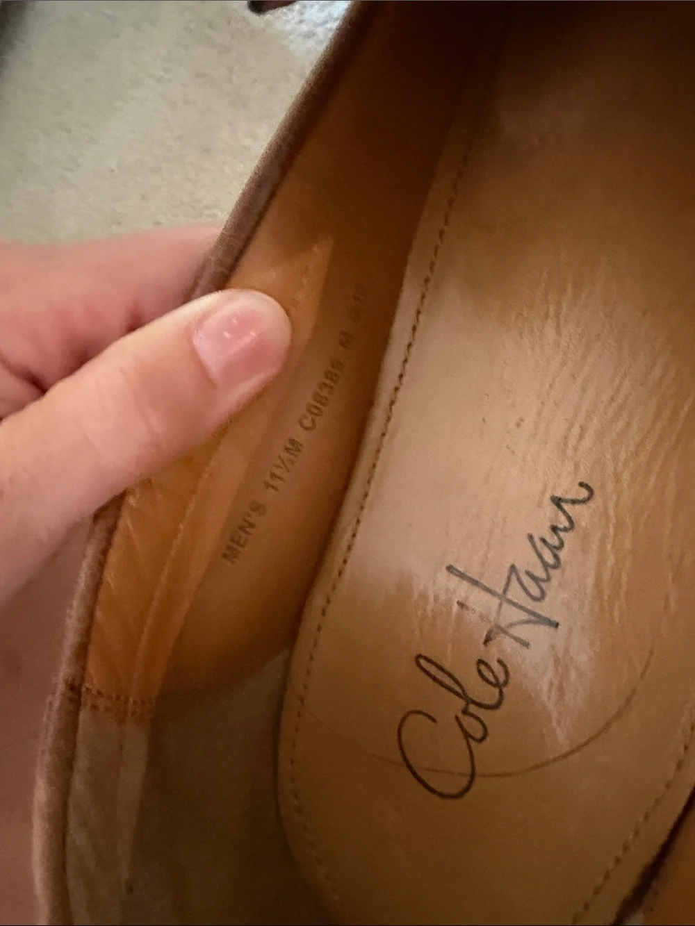 Cole Haan Men's Tan Brown Leather Slip-On Loafers
